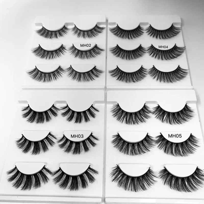 

Mangodot new 1 box 3d mink lashes full strip lashes makeup false eyelash 3d mink eyelash extension faux cils 3 pairs mink lashes