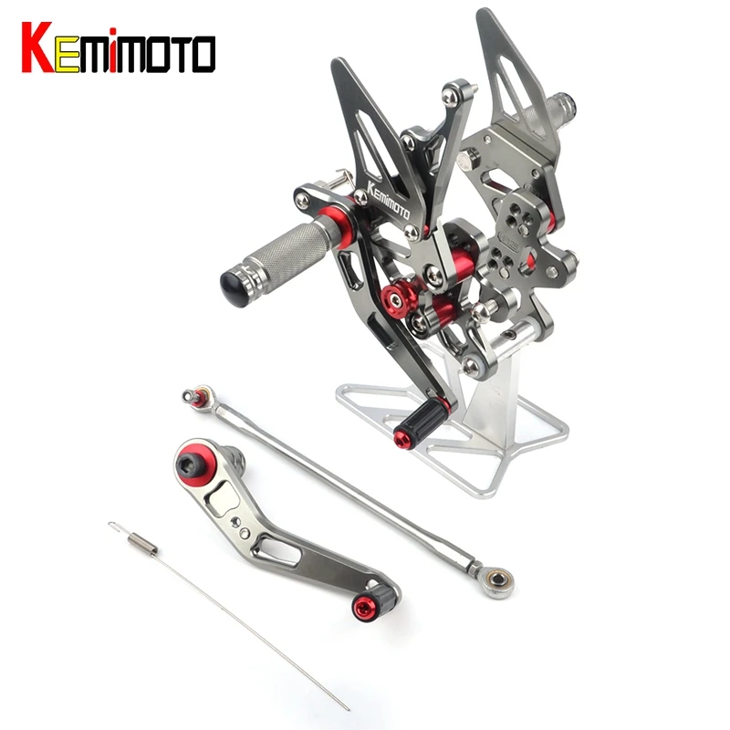 

KEMiMOTO For Suzuki GSX-R600 GSX-R750 GSXR 600 750 GSXR750 CNC Adjustable Rearset Rear Sets Foot Rest 2011 2012 2013 2014 2015