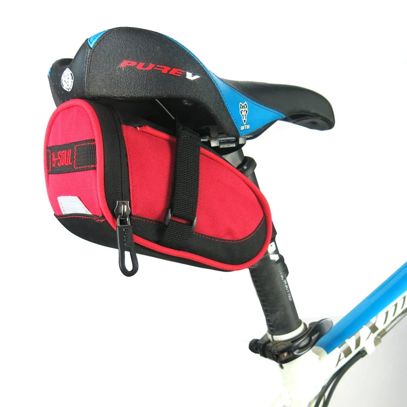 B-SOUL Foldable Mountain Road Bike Saddle Bag Bicycle Seat Bag Pouch Bag white B-SOUL Waterproof Foldable Outdoor Cycling Accessories Mountain Road Bike Saddle Bag Bicycle Seat Bag Tail Rear Pouc