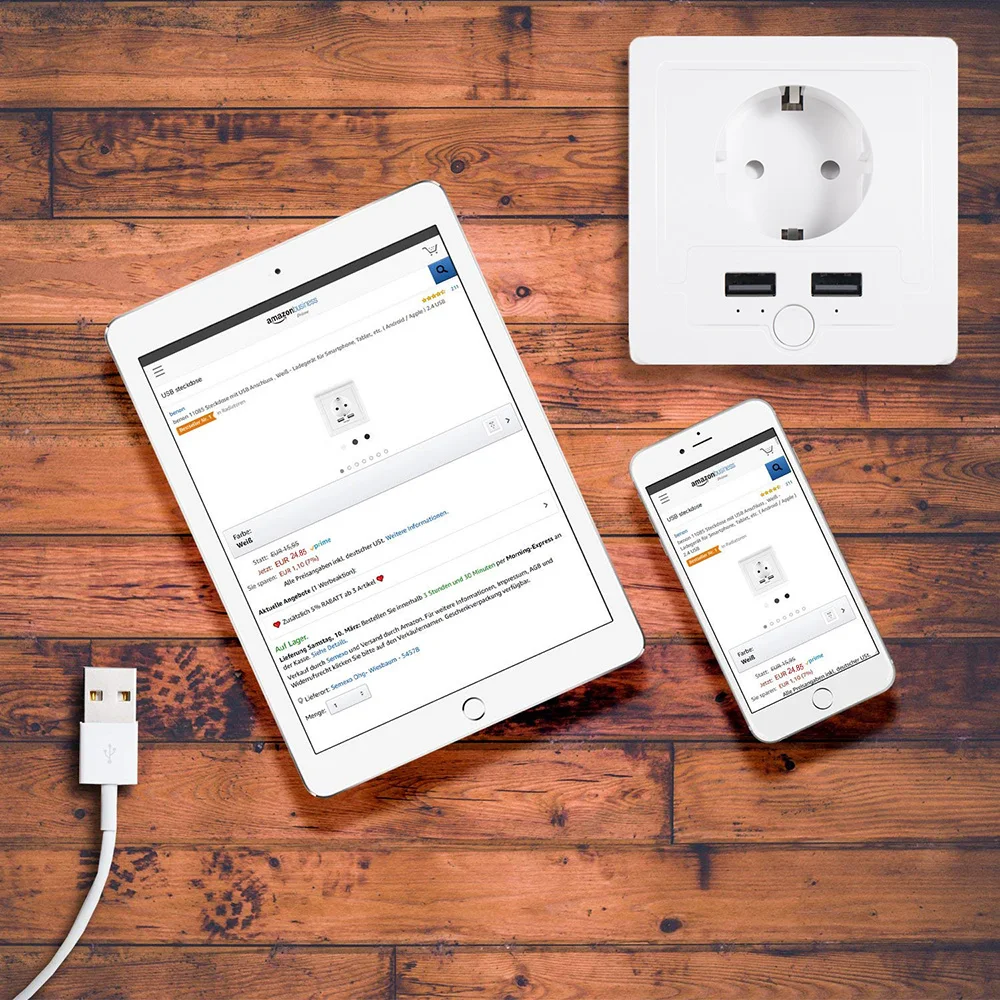 Wifi умная розетка ЕС с 2 портами usb 15A настенная розетка управление переключателем таймера розетка Голосовое управление работает с Alexa Google