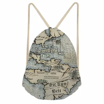 

Noisydesigns real world map Newest Bear School Drawstring Bag Couple Lover Shoe Backpack Pocket String Storage Rucksack