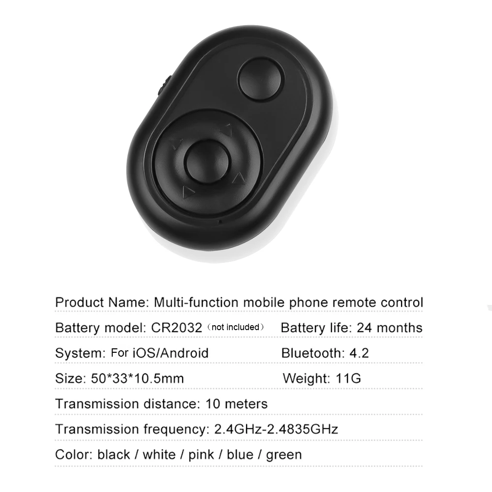 Kebidu Bluetooth пульт дистанционного управления камерой кнопка спуска затвора для селфи камера контроллер дистанционная Кнопка Bluetooth для iPhone Android