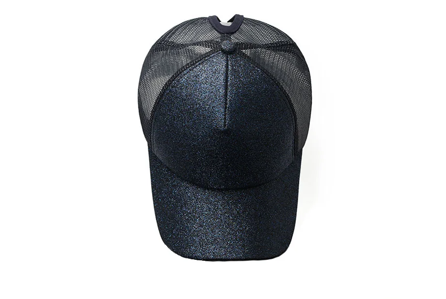 Glitter Ponytail Baseball Cap Women Messy Bun Adjustable Snapback Hats Girls Adjustable Summer Mesh CC Caps Drop Shipping   (3)