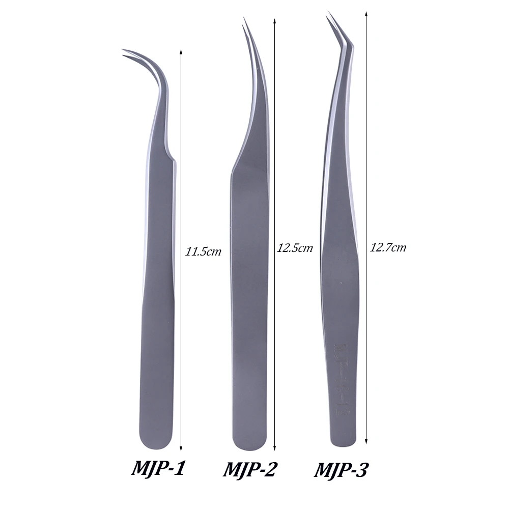 1 шт. пинцет для бровей, зажим из нержавеющей стали для наращивания ресниц, стразы, стикеры, профессиональные пинцеты, инструменты для макияжа, TRMJP1-3