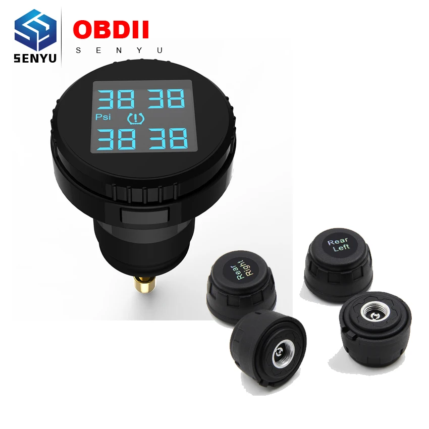 

Car TPMS 4 External Sensor Cigarette Lighter Plug Tire Pressure Monitor TPMS Alarm Wireless Real-time Diagnostic Tool Tool