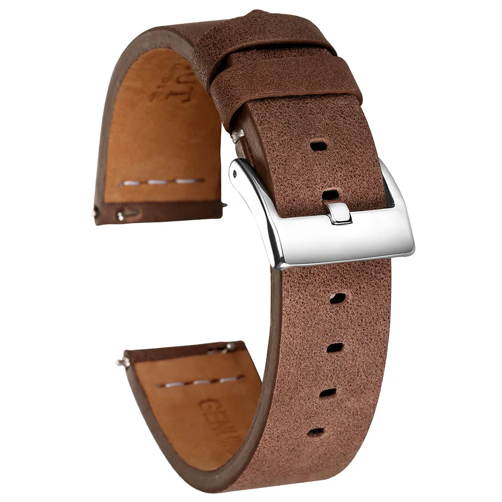 

Hemsut Quick Release Leather Watch Bands Saddle Calf Handmade Vintage Leather Watch Strap 18mm 20mm 22mm