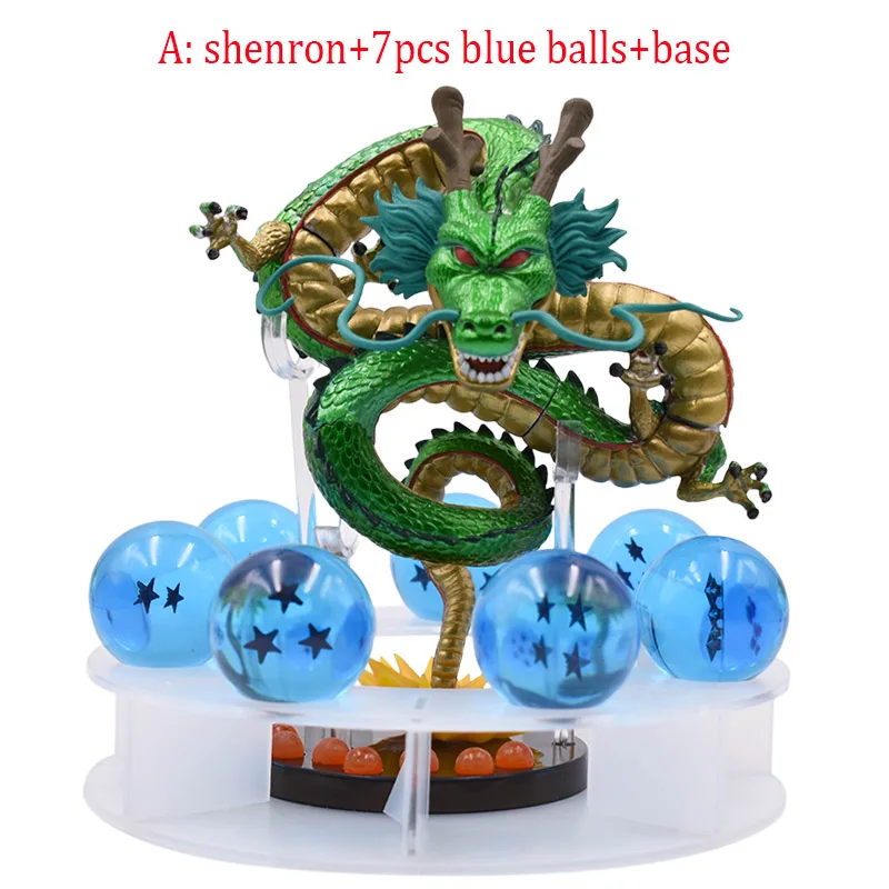 3 вида стилей в стиле аниме «Драконий жемчуг зет фигурку Shenron Shenlong с 7 шт. 3,5 см с рисунками из комикса «Жемчуг дракона», кукла, модель из ПВХ горячие игрушки 15 см - Color: A