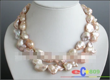 

yan 1188 2row 17inch 32mm baroque pink KESHI REBORN PEARL NECKLACE