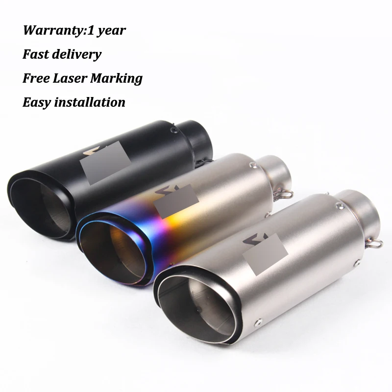 

51mm 61mm Universal Motorcycle Exhaust Muffler Modified Escape For ZX-6R S1000RR R6 ER6N Length 250mm