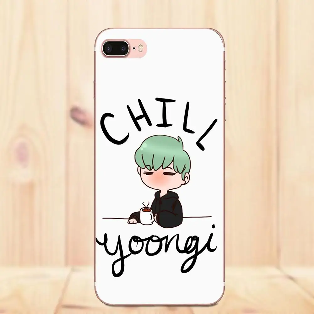 Милый чехол для телефона Min Yoongi Apple iPhone X 4 4S 5 5C 5S SE 6 6S 7 8 Plus|Бамперы| |