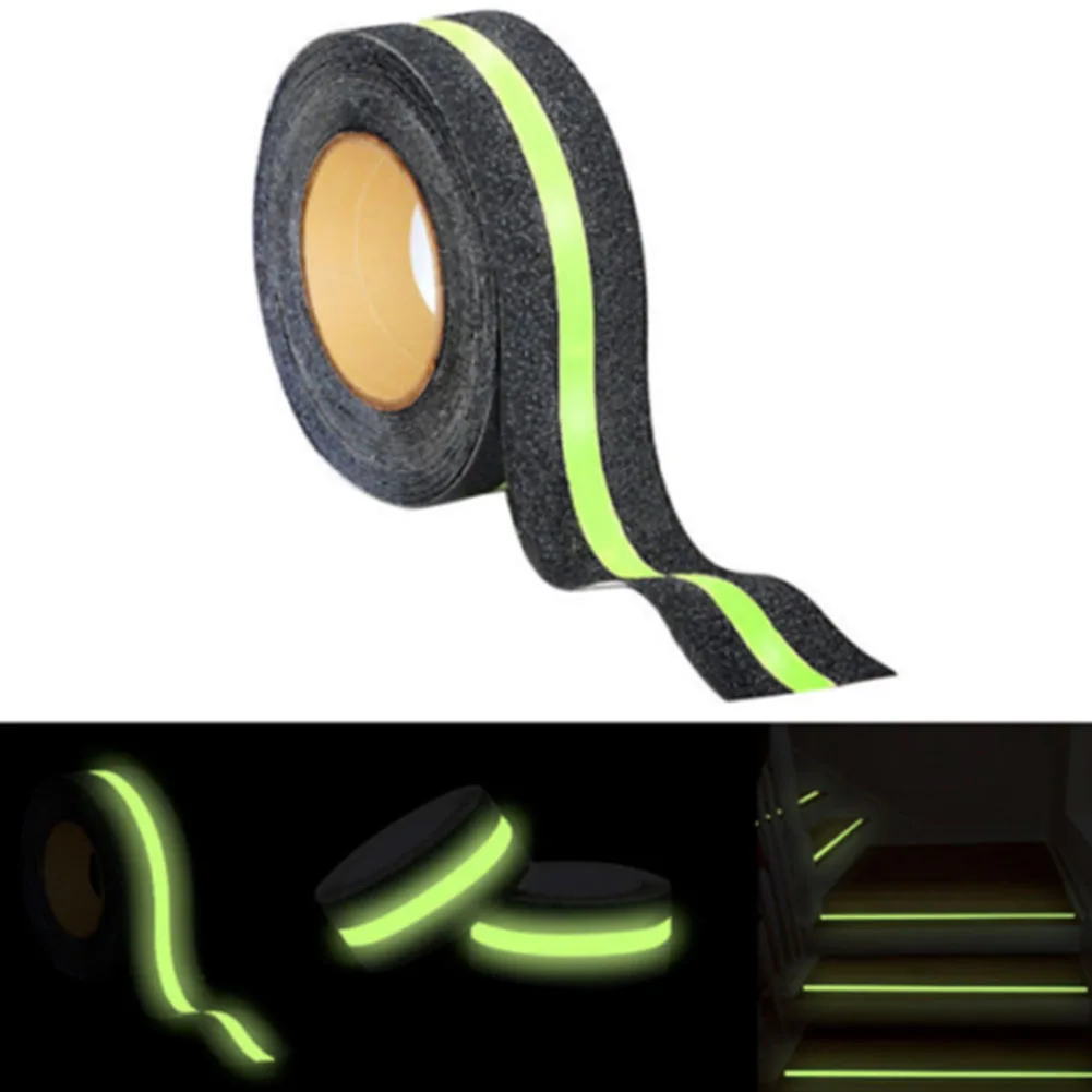 

5x500cm Safety Floor Mat Adhesive Anti-slip Tape Stair Grip PVC Warning Roll Stickers Indoor Decor Night Luminous Decking
