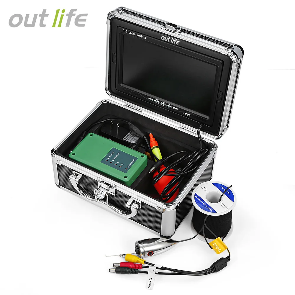 Outlife F007M-15 متر-IR تحت الماء الصيد كاشف الأسماك مكتشف مع المهنية فيديو كاميرا الأشعة تحت الحمراء مصباح