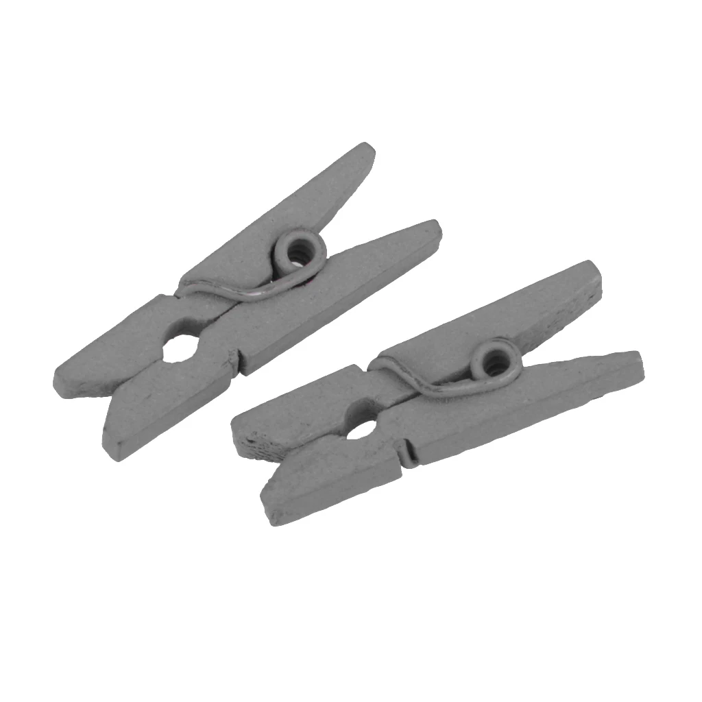 50 Mini Wooden Craft Pegs Clothespin Paper Photo Clothes Clips for Scrapbooking