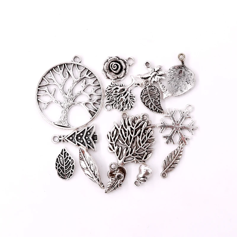 Handmade Ancient Wind Jewelry Necklace Earrings Small Hanging Plant Shape DIY Alloy Accessories Material 20 | Украшения и