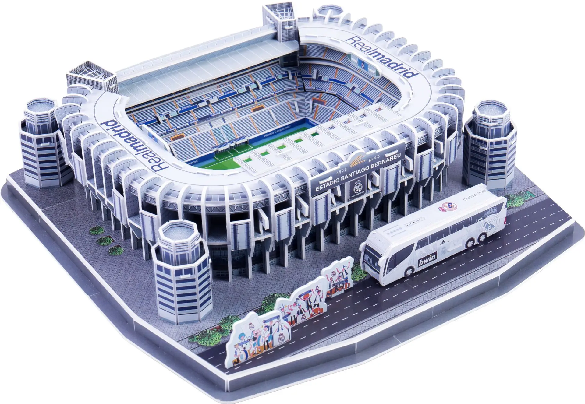 

Classic Jigsaw Architecture Santiago Bernabeu Football Stadiums Club DIY Brick Toys Scale Models Sets Building Parper