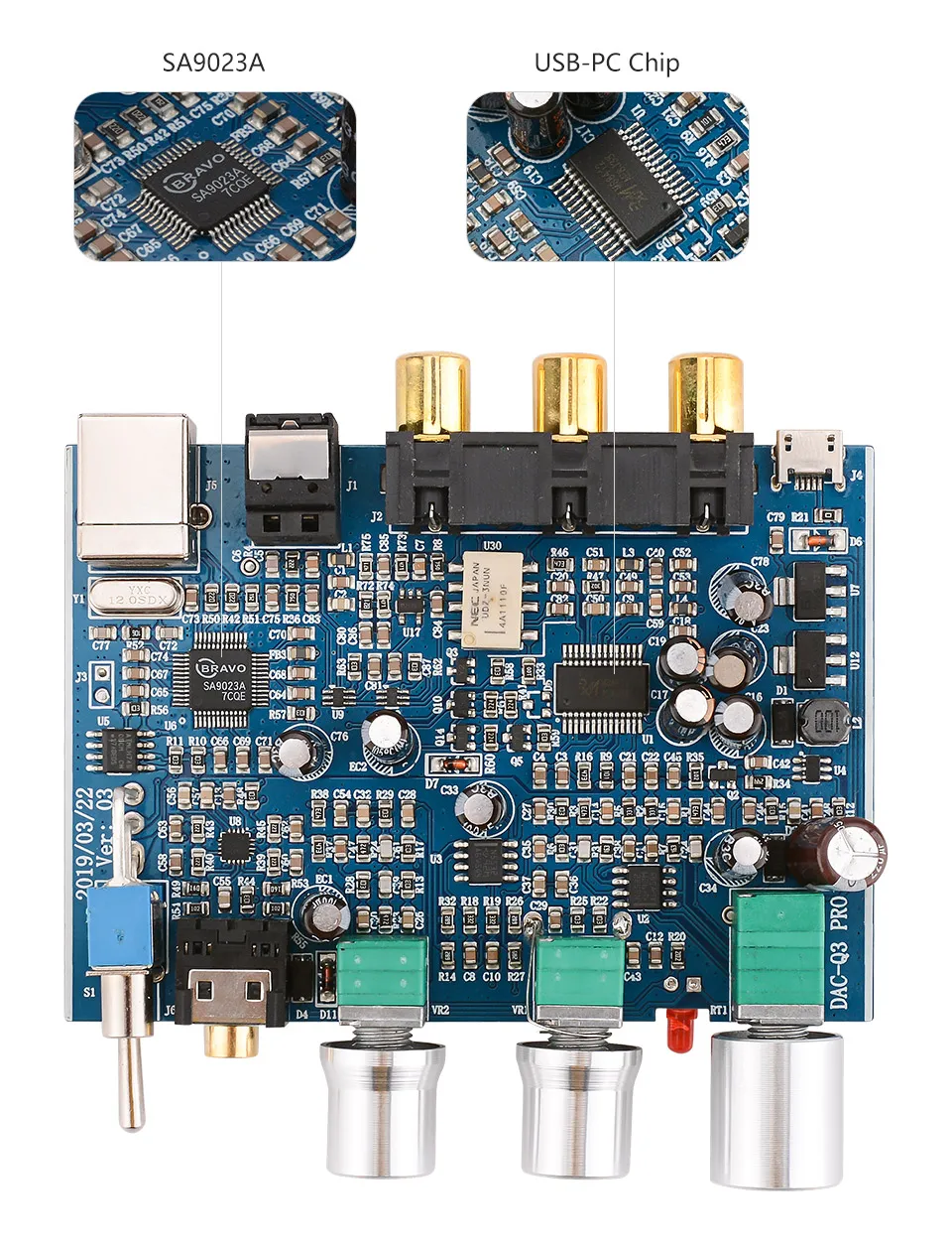 Aiyima mini decodificador de áudio de fibra