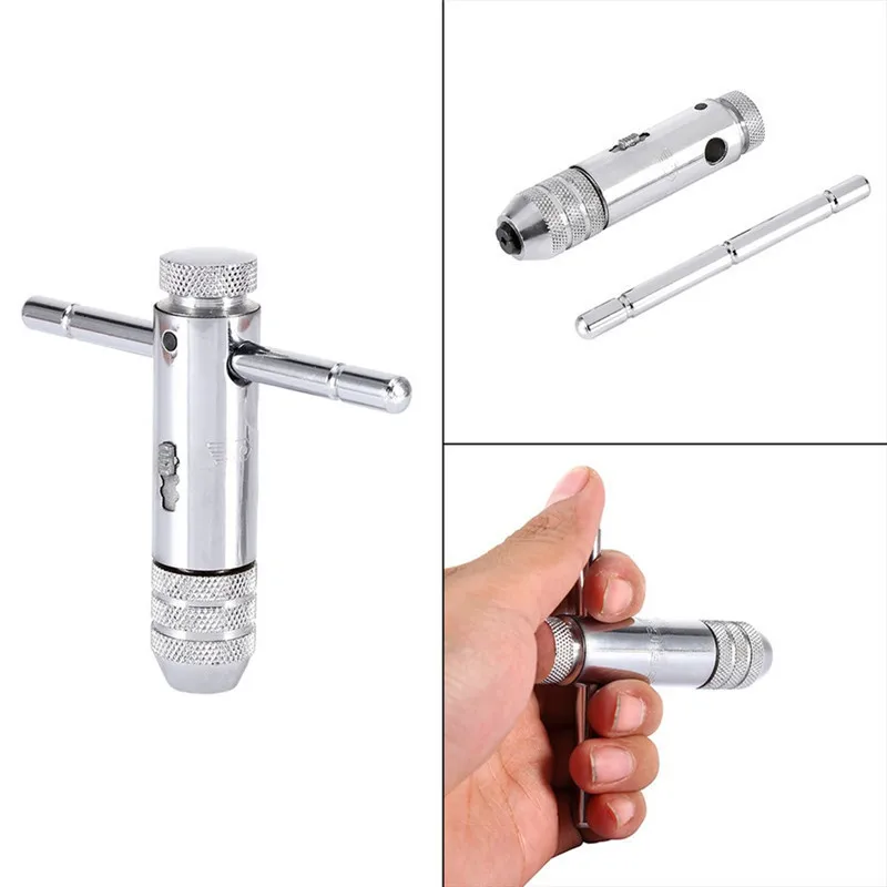 PEGASI Snap And Grip M3-M8 Handle Wrench T Bar Tap Torque Wrench Gator Grip For Screw Tap Drill Bit Household Hand Tool Set