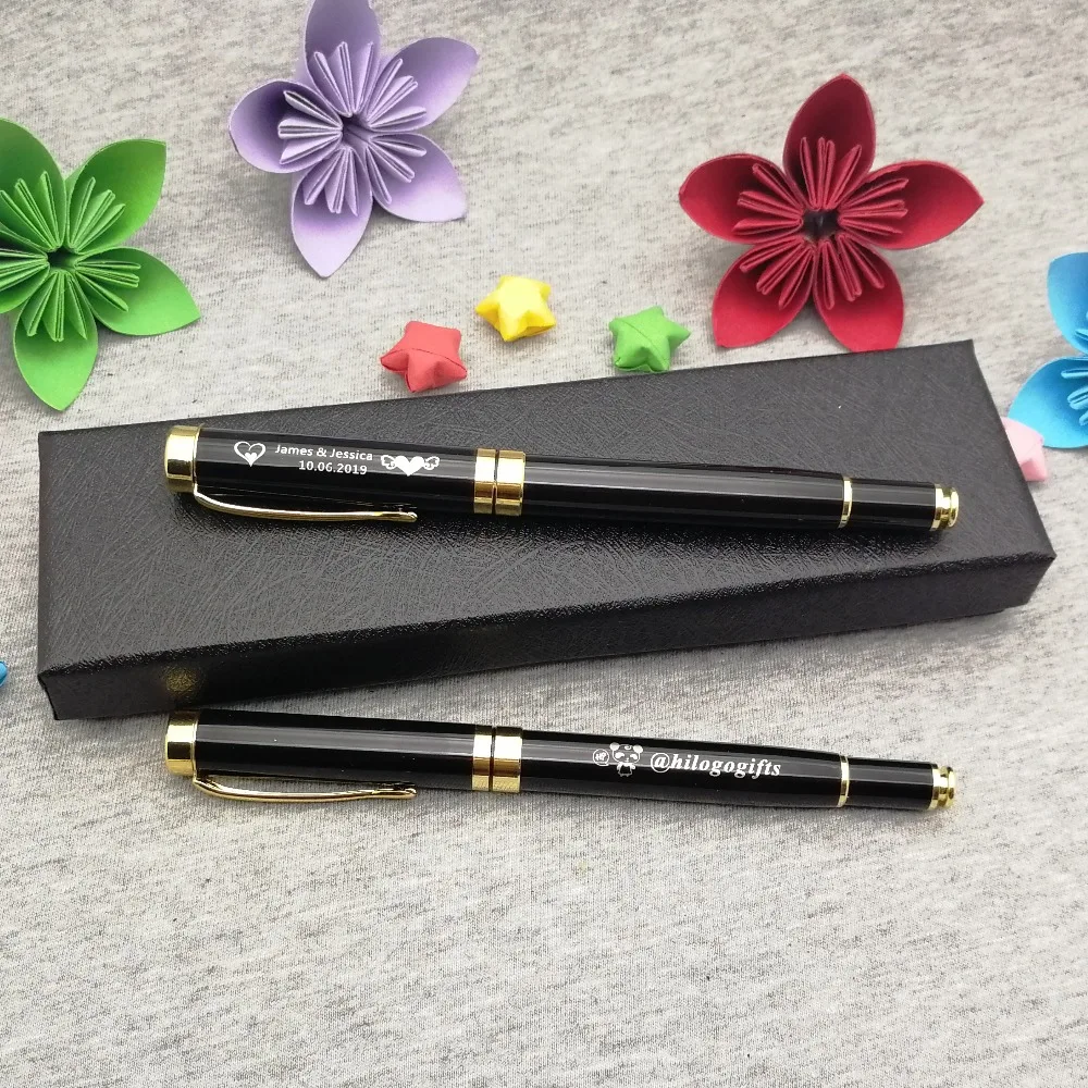 На заказ Ваше имя бесплатно на Золотой зажим Свадебная ручка отличное качество гелевая ручка Свадебные сувениры для гостей свадебный подарок для пары