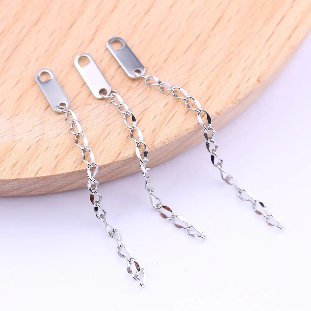 

onwear 10pcs 6cm long stainless steel chain extender diy extension metal chains for necklace bracelets making