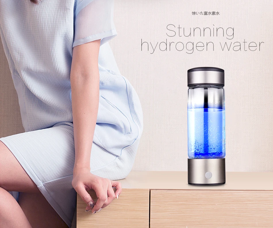 Водород богатый генератор воды щелочной энергии стеклянная бутылка USB аккумуляторная портативная бутылка с ионизатором воды супер антиоксидант H2 Hy