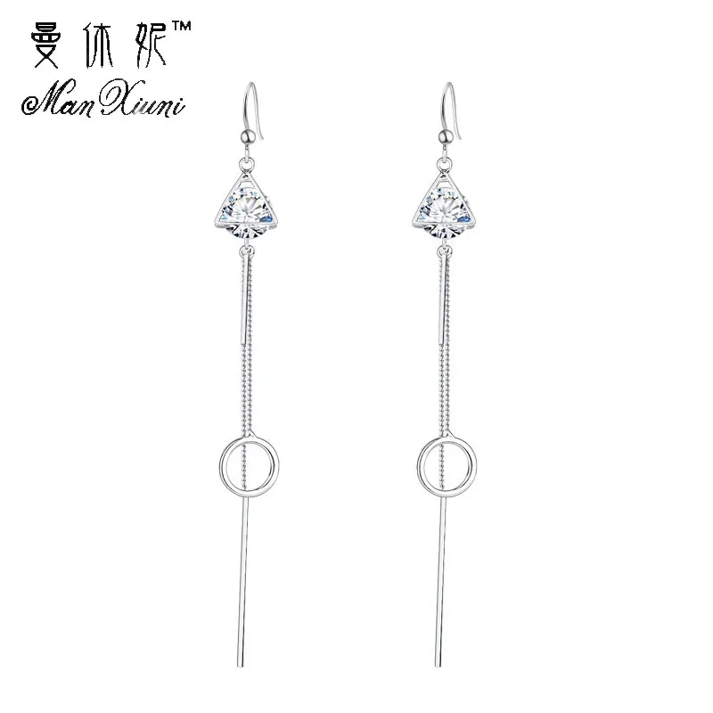 

Size of Circle Long Earrings Korean Style Female Simple Geometric Silver bts Earrings for Women and men Fashion Pretty Jewelry