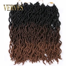 VERVES Faux Locs Curly вязаные косички 20 дюймов 24 корней/упаковка, Locs twist Ombre синтетические косички для наращивания волос черный, коричневый