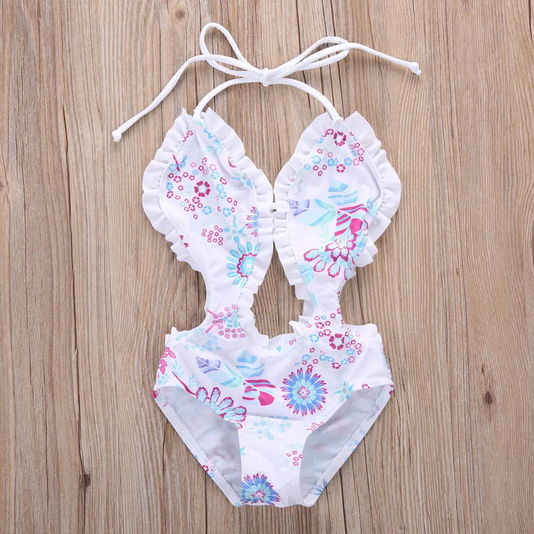 

2018 Emmababy Newborn Baby Girl Floral Swimwear Lace-up Swimsuit One-piece Romper Jumpsuit