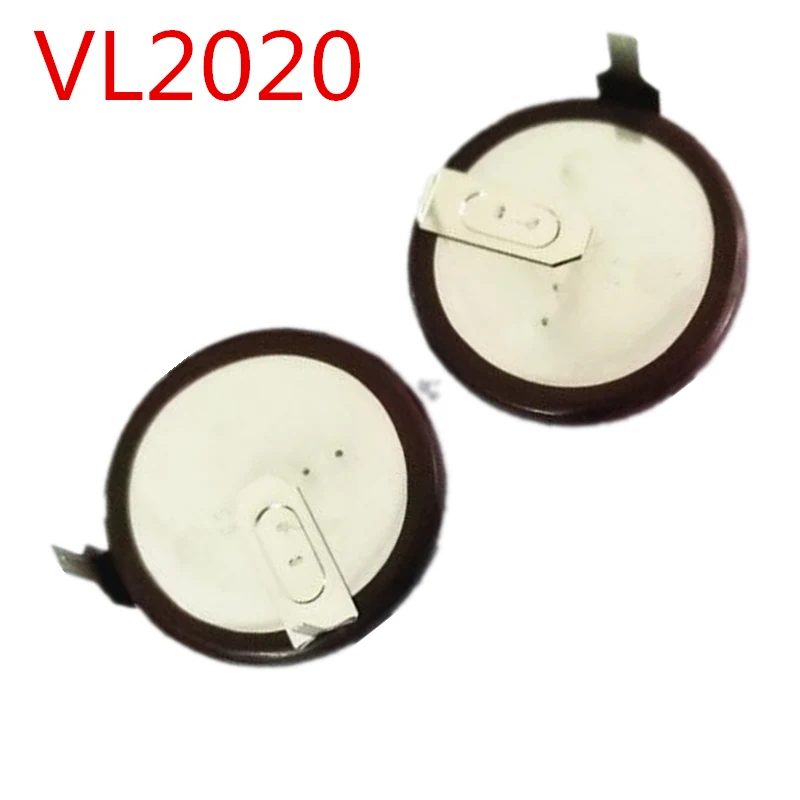 2pcs lot Brand New VL2020 VL 2020 With Legs 90 degrees Rechargeable Button font b Battery