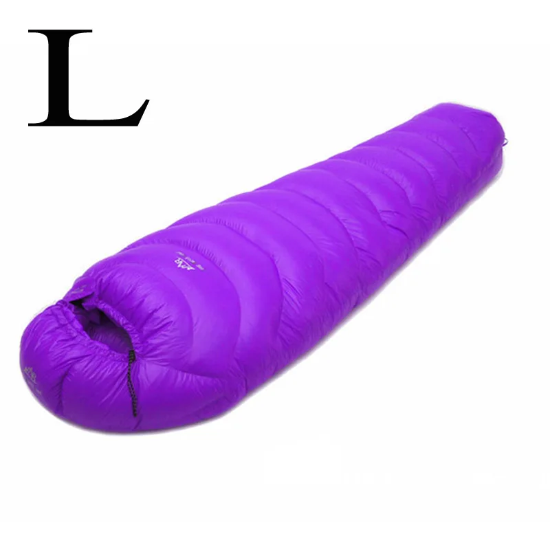 Purple L LMR гусиный пух 1000 г наполнение Мумия спальный мешок-15~ 0 ультра-легкий Открытый Кемпинг взрослый дышащий ленивый мешок - Цвет: Purple L