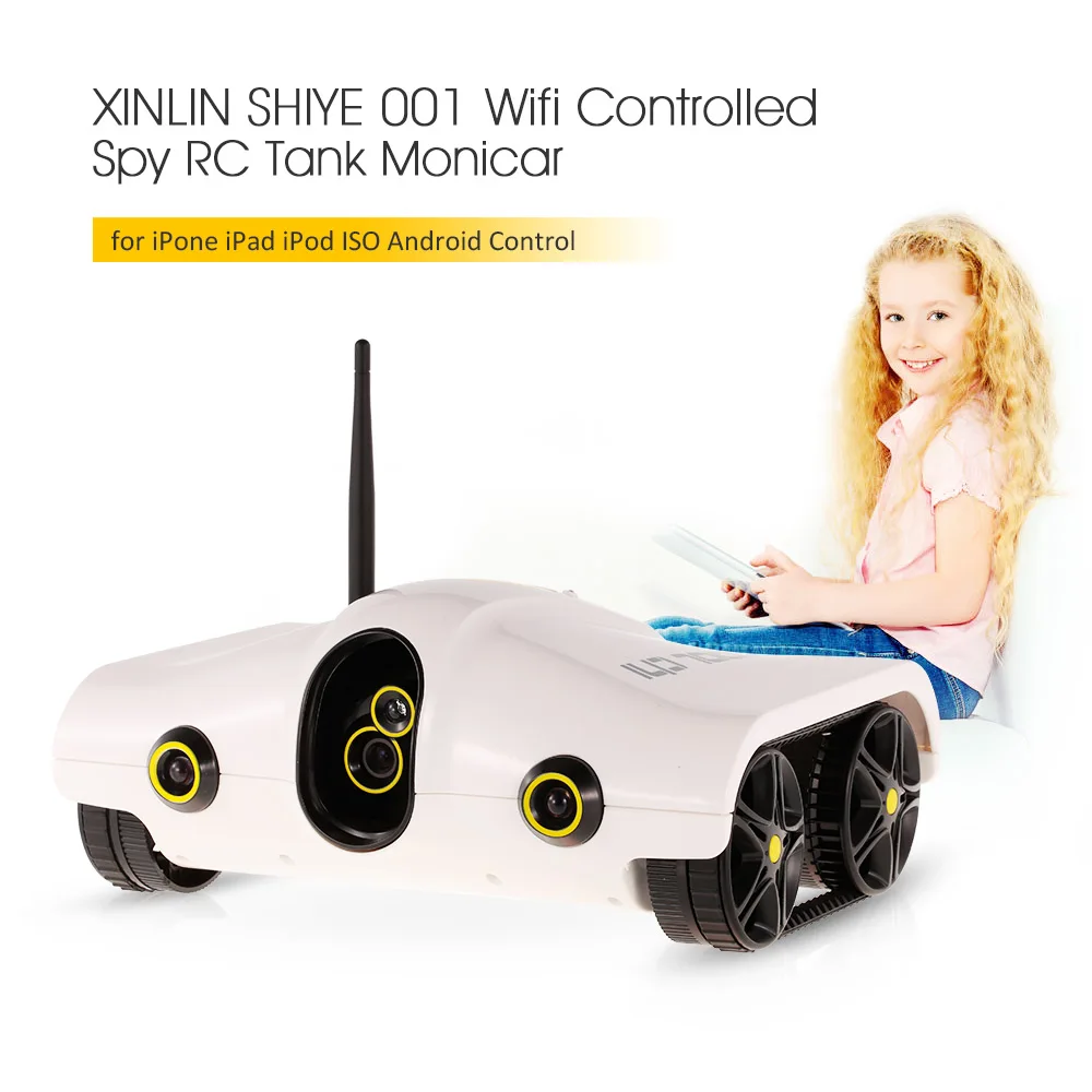 001 смартфон с Wi Fi управляемая светодиодная камера rc tank Monicar для iPhone iPad iPod ISO