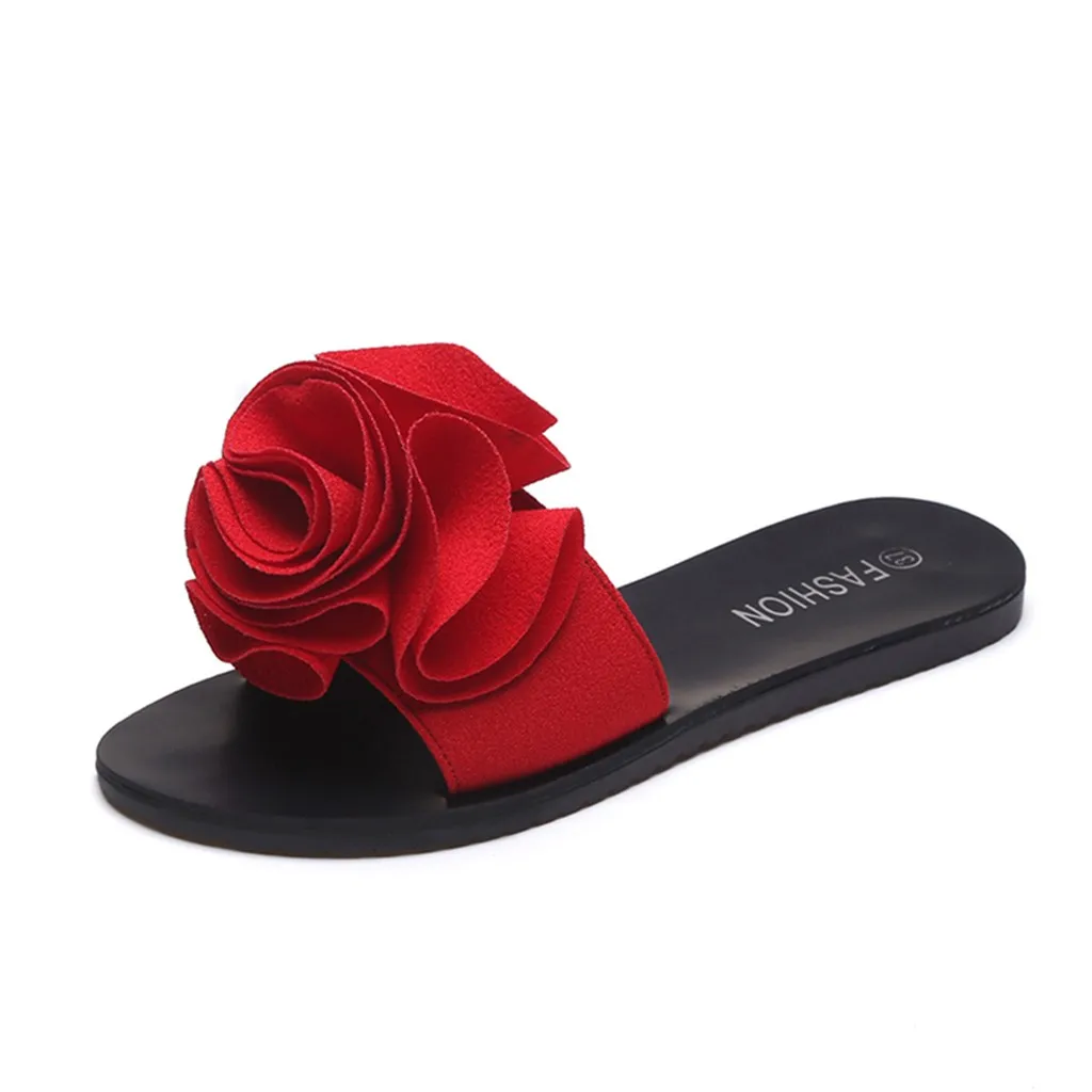 

SAGACE Women Slippers 2019 Fashion Women Slip-on Open Toe Flat With Heels Slippers Korean version of the wild word sandals Apr17