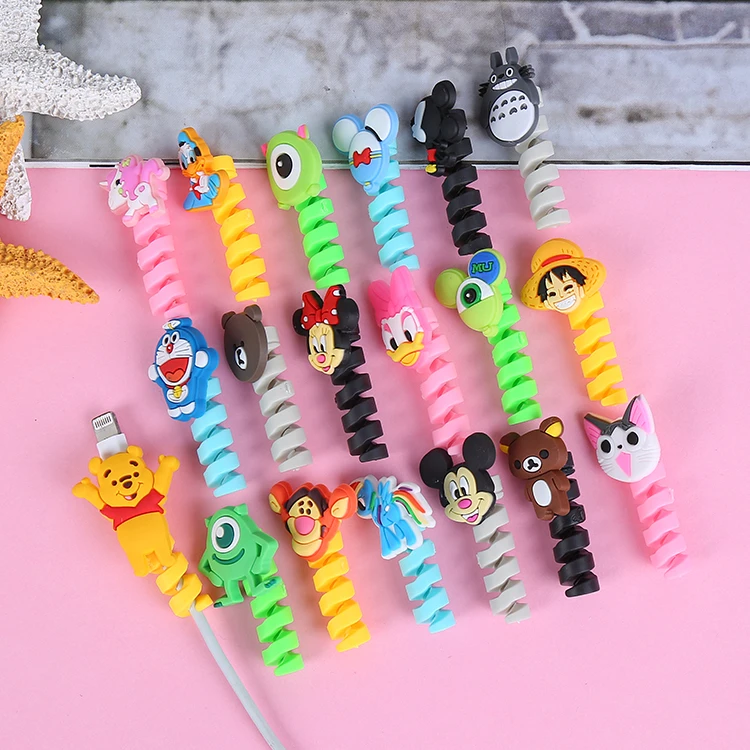 

10pcs/lot Cute Spiral Cable Protector Data Line Cord Protector Protective Case Cable Winder Cover For iPhone USB Charging Cable