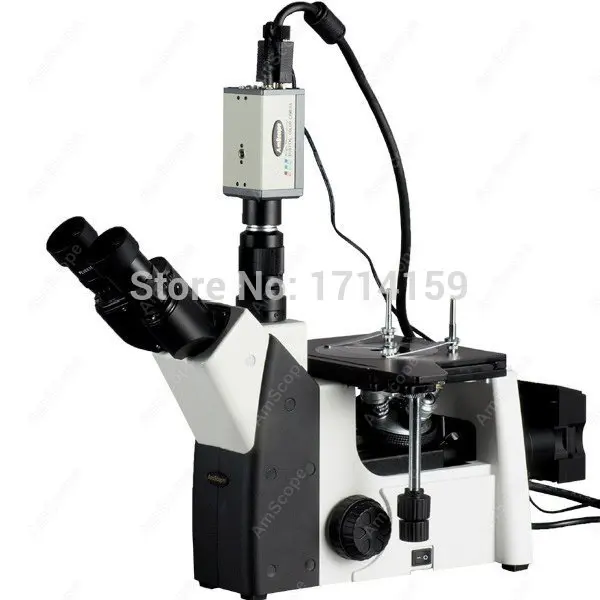 

Industrial Inspection-AmScope Supplies 50X-500X Inverted Trinocular Metallurgical Microscope + VGA Camera