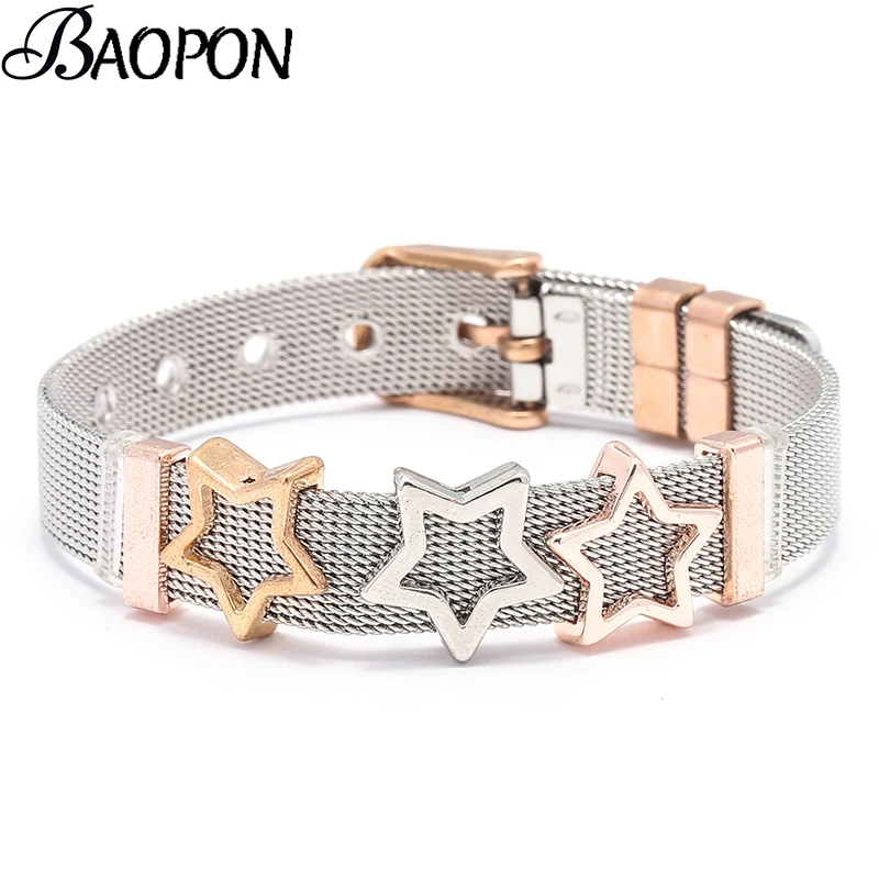 BAOPON ювелирные изделия из розового золота Цвет сетки Хранитель браслеты с