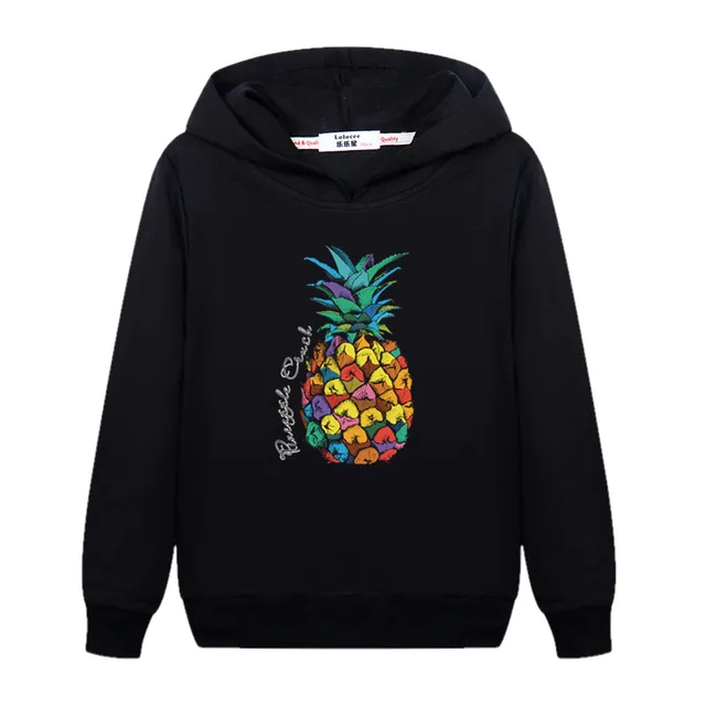 2018 Kids Long Sleeve 3D Multicolour Pineapple Top Casual Loose 6 Colors Cotton Pullover Hoodies Spring Autumn Shade Sweatshirt