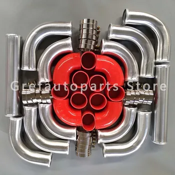 

For 2.5"/64mm Universal Aluminum Intercooler Turbo Pipe piping + red hose Kit New Performance Factory Outlet