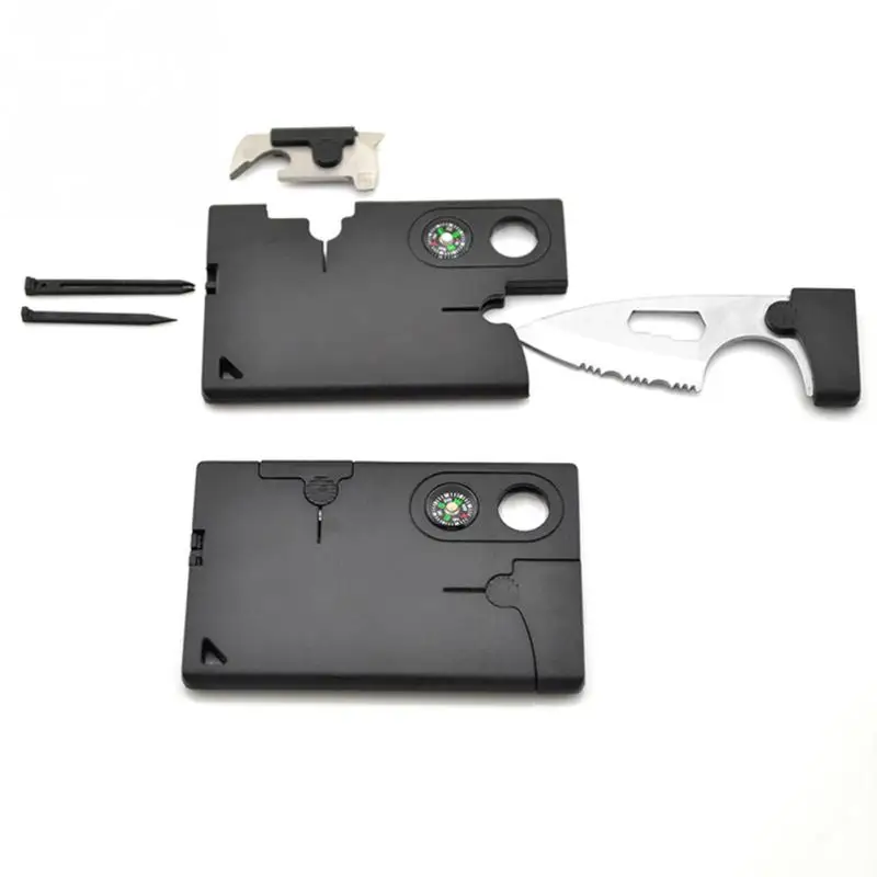 

10 In 1 Multifunction Credit Card Knife Tactical Survival Bottle Opener Compass Outdoor Hunting Camping Tools Outdoor Kits New