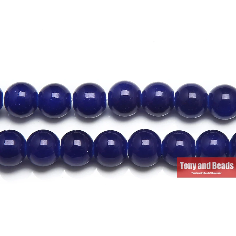 

Free Shipping 16" Imitation Dark Blue Round Glass Loose Beads 6 8 10MM Pick Size for Jewelry Making IJ2