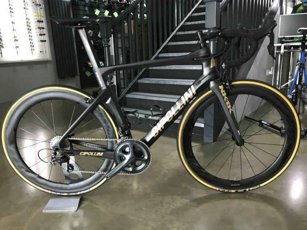 Золотой Cipollini NK1K углеродный Полный дорожный велосипед с оригинальным R7000 ULTEGRA R8000