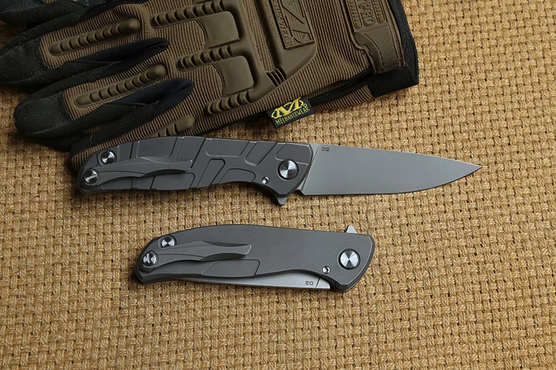 Складной нож Green thorn F95 с подшипником D2 blade TC4 титановая ручка карманный для