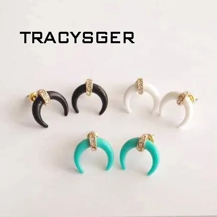 

AD-es20200/sweet girl jewelry / horn stud earrings
