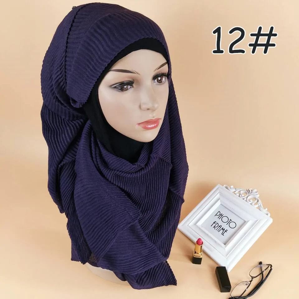 180*70 см мягкие носки из тонкого хлопка Hijab шарф Мусульманский платок исламский аксессуары Платки femme - Цвет: 12