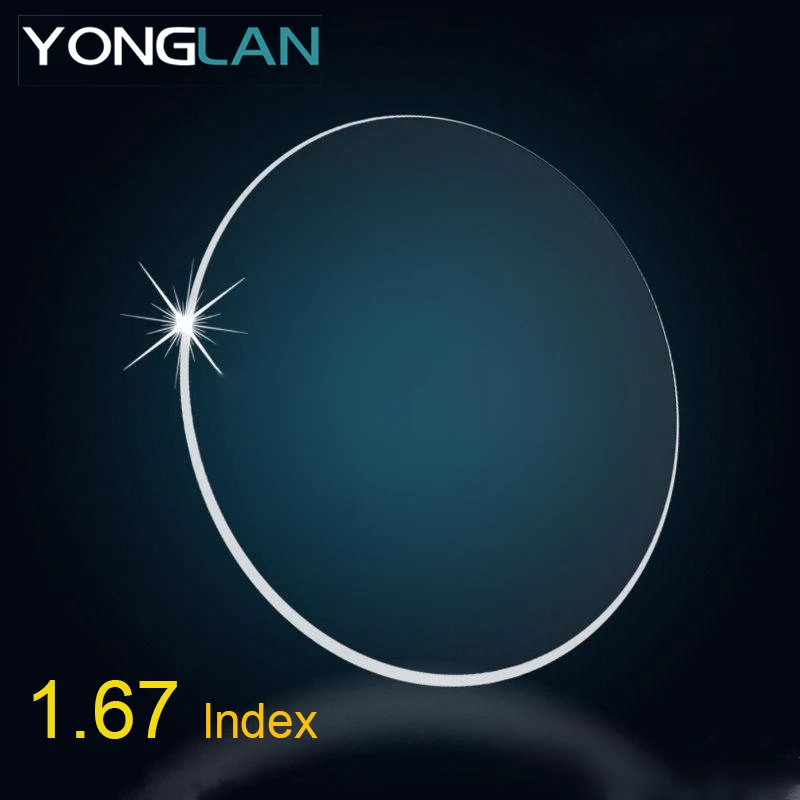 Yong Lan 1,67 1,74 1,56 1,61 ИНДЕКС близорукость прозрачные линзы с диоптриями астигматизм унисекс очки Асферические покрытие зеленого цвета