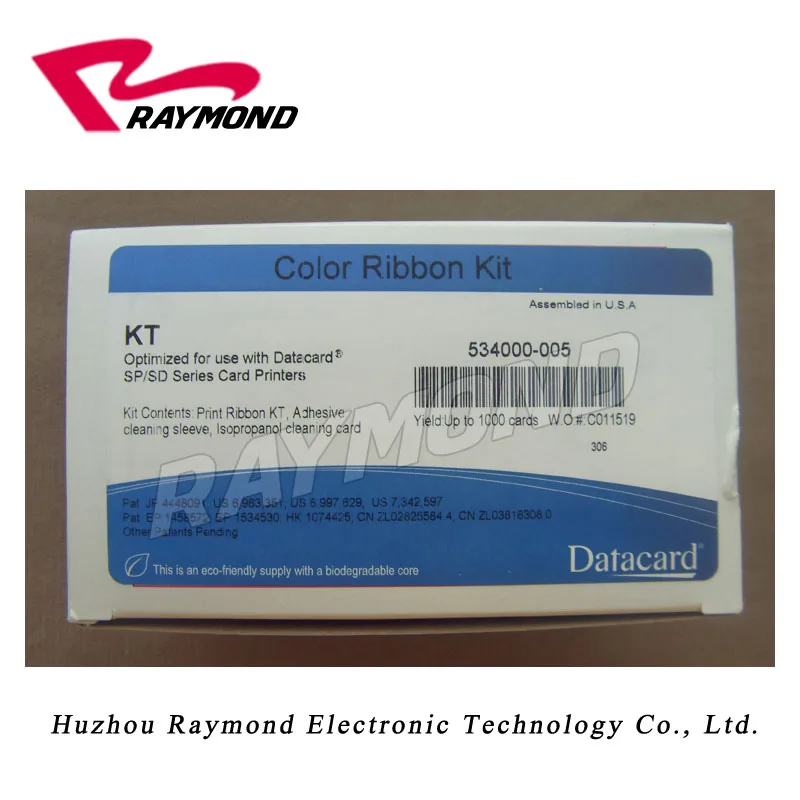 

Datacard 534000-005 /552854-509 black ribbbon for use with SD260 SD360 SP35 SP55 SP75 id card printers- 1000 prints