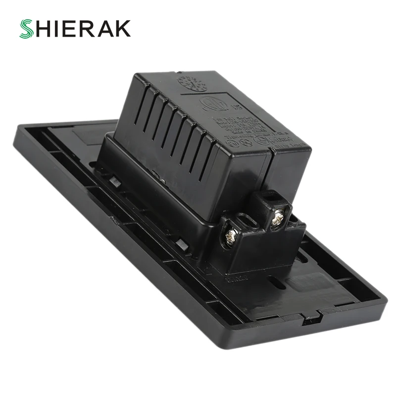 SHIERAK 2100mA США Стандартная настенная розетка с двойным USB домашнее настенное зарядное устройство черная панель 2 порта USB розетка зарядное устройство для телефона