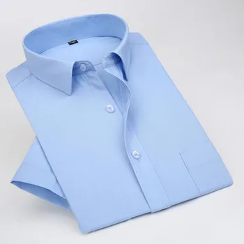 

Summer Fashion Men Casual Loose Shirts Camisa,Solid Color Breathable Pure Cotton Short Sleeve Vestido Chemise High Quality