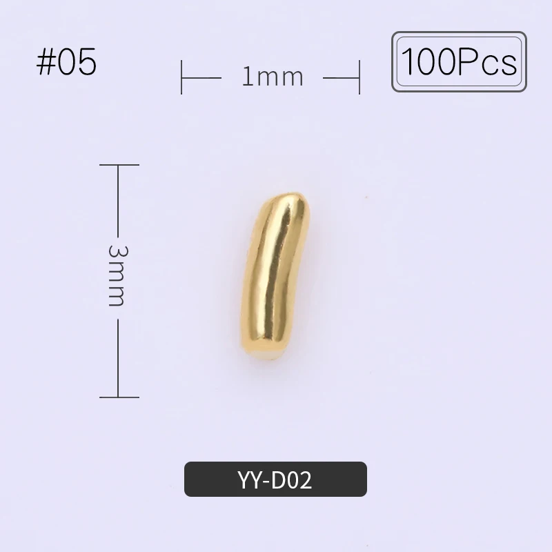 100 шт Смешанные узоры для ногтей металлические заклепки для УФ-геля 3D украшения для ногтей Золотой Цвет Советы для ногтей DIY дизайн - Цвет: 05
