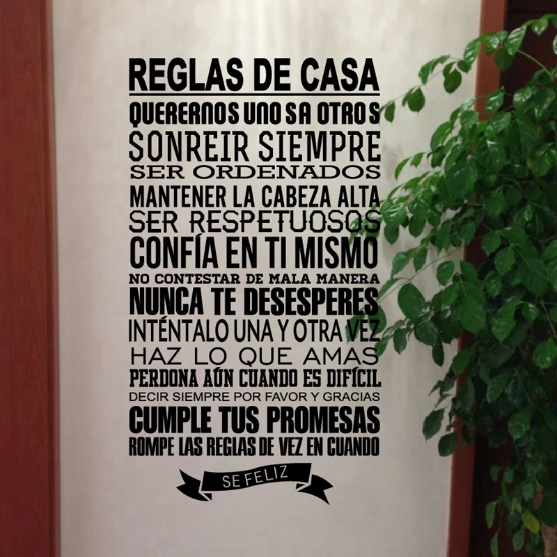

Spanish house rules wall stickers home decor , Vinyl Decal Spanish Version Family Quotes Home Decoration free shipping