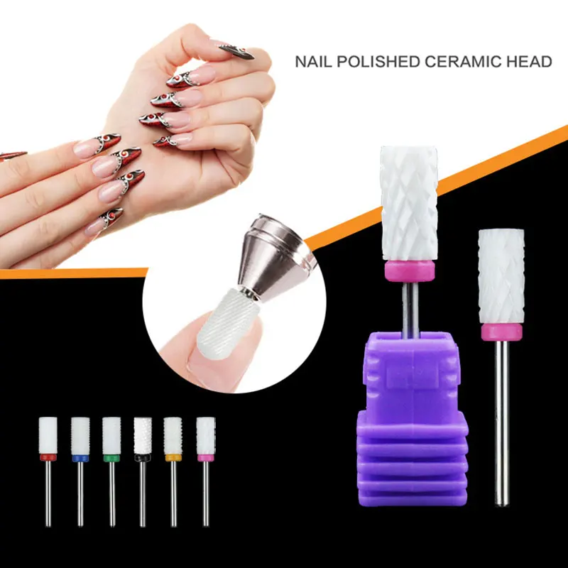 

Nail Art Tools Ceramic Pedicure Cutter Polish Nails Drill Bit For Electric Manicure Machine Accessories YF2017