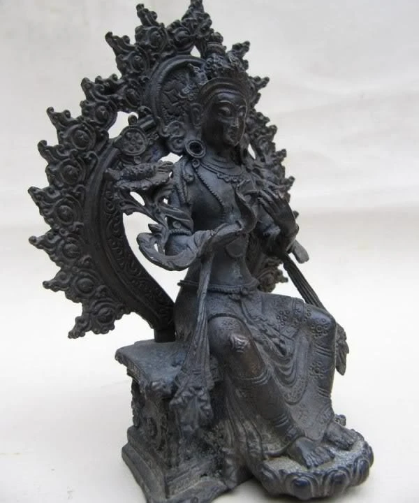

Tibet Buddhism Fane Superb Pure Bronze Kwan-Yin Tantra Maitreya Buddha Statue